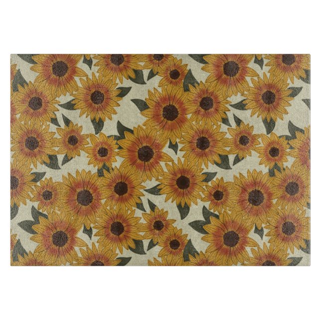 Tabla De Cortar Girasoles de Verano (Anverso)