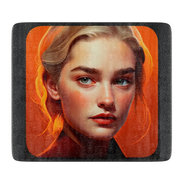 Tabla De Cortar Girl with blue eyes (Anverso)