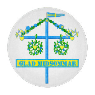 Tabla De Cortar Glad Midsommar, flagstang personalize