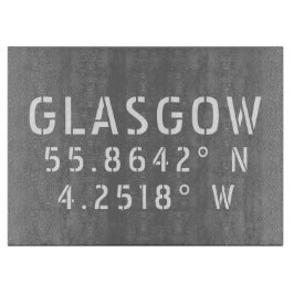 Tabla De Cortar Glasgow Escocia Latitud y longitud