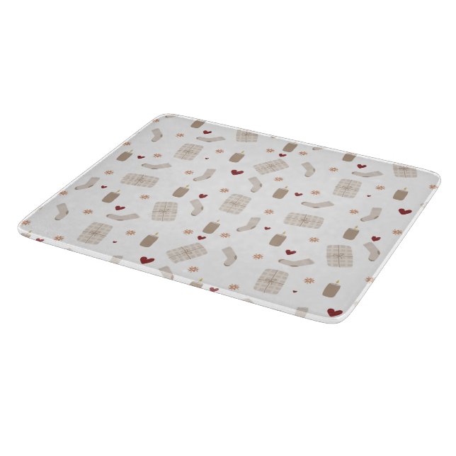 Tabla De Cortar Glass Cutting Board - Christmas Pattern (Borde)