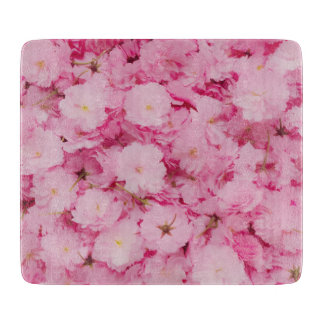 Tabla De Cortar Glass Cutting Board Pink Cherry Blossom Botanical