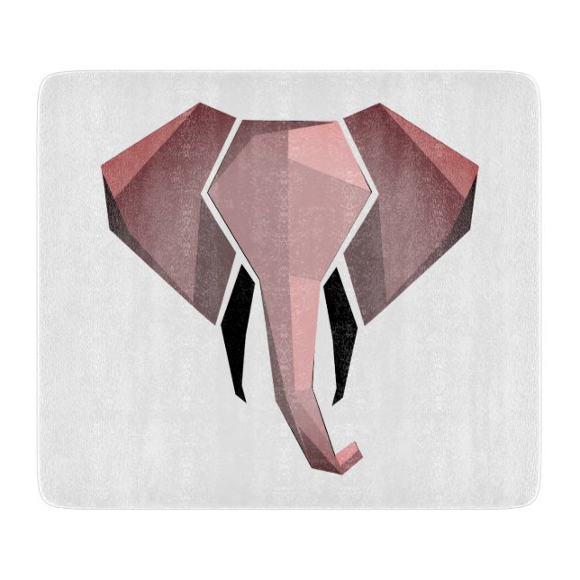 Tabla De Cortar Glass Geometrics Elephant Head (Anverso)