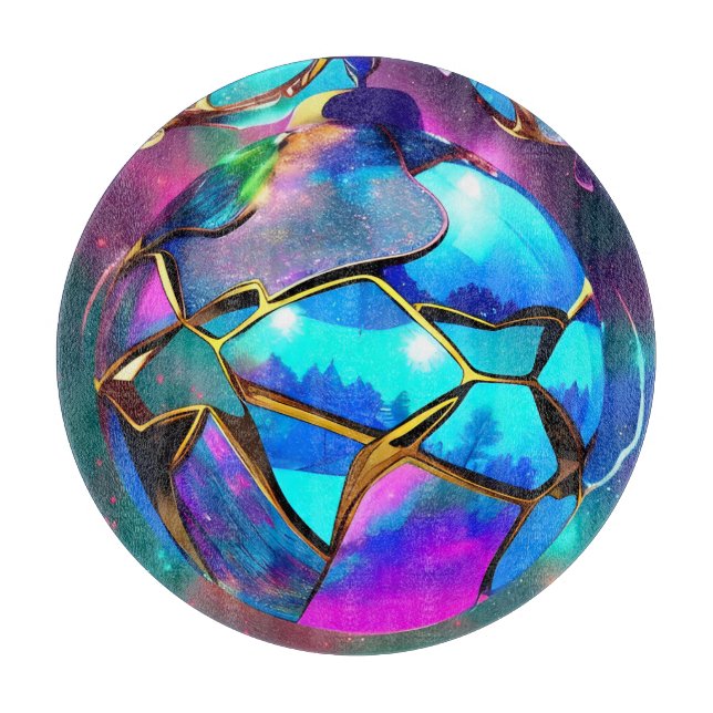 Tabla De Cortar Globe irlandescente espacial (Anverso)