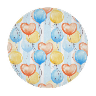 Tabla De Cortar Globos coloridos: acuarela sin costuras.