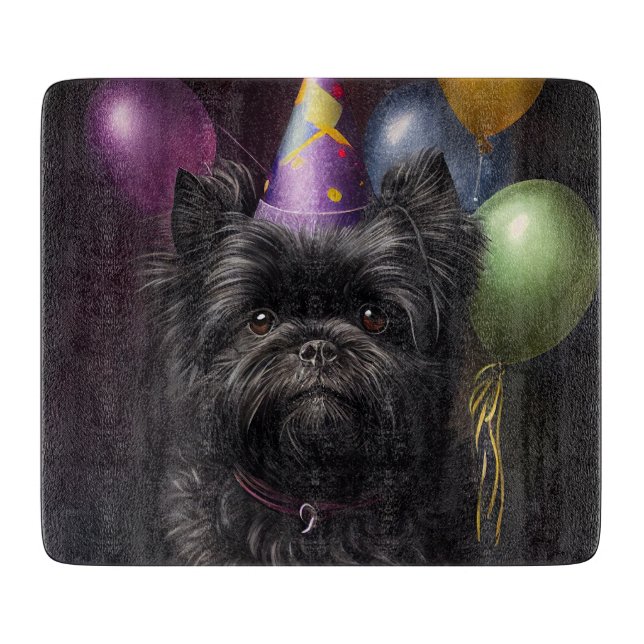 Tabla De Cortar Globos de cumpleaños de Affenpinscher Dog (Anverso)