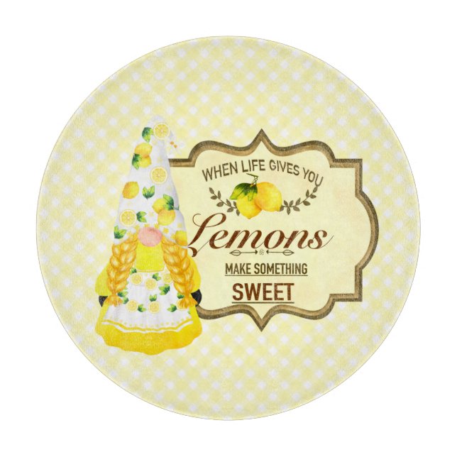 Tabla De Cortar Gnome Chica y lemones (Anverso)