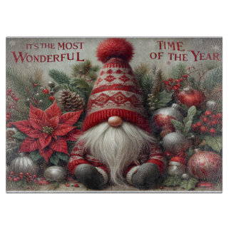 Tabla de cortar Gnome Holiday Wonder