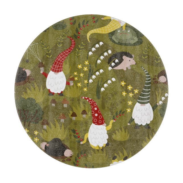 Tabla De Cortar Gnomes Jardín: Fauna de Flora Humorosa. (Anverso)