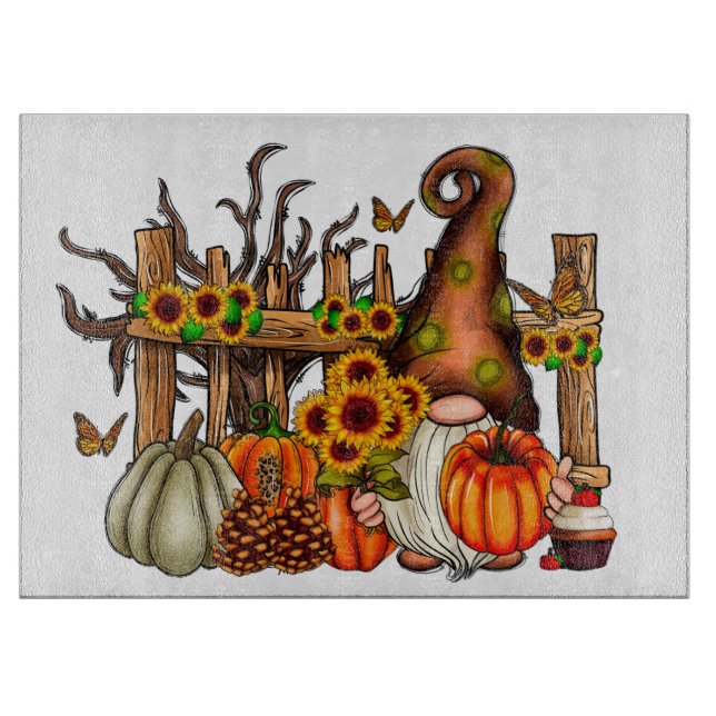 Tabla De Cortar Gnomo para otoño  (Anverso)