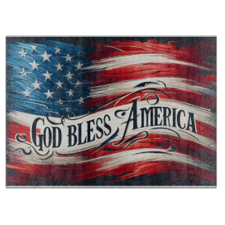 Tabla De Cortar God Bless America Cutting Board