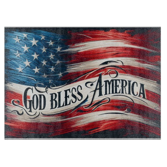 Tabla De Cortar God Bless America Cutting Board (Anverso)