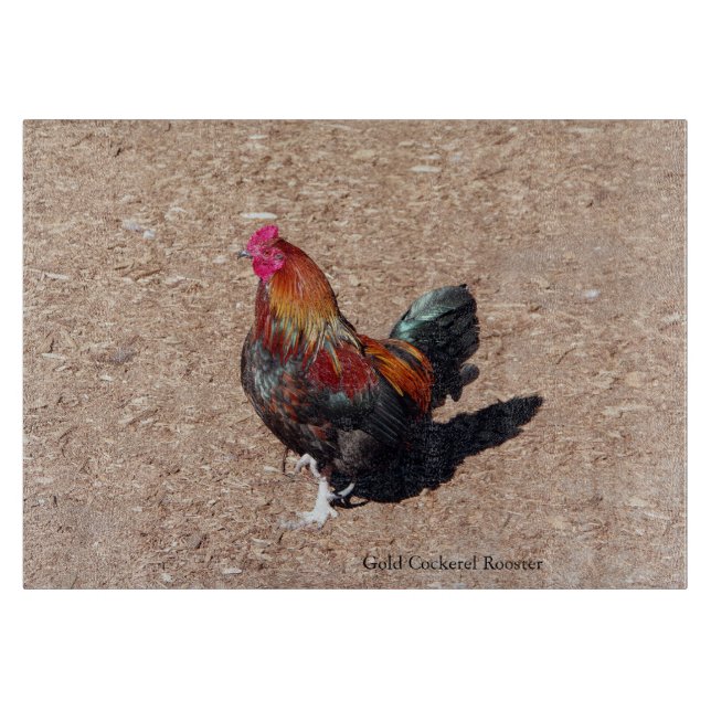 Tabla De Cortar Gold Cockerel Rooster cutting board (Anverso)