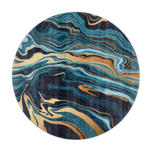 Tabla De Cortar Gold Emerald Marble Background Luxury (Anverso)