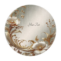 Gold Floral Cutting Board