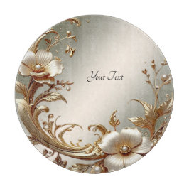 Tabla De Cortar Gold Floral Cutting Board