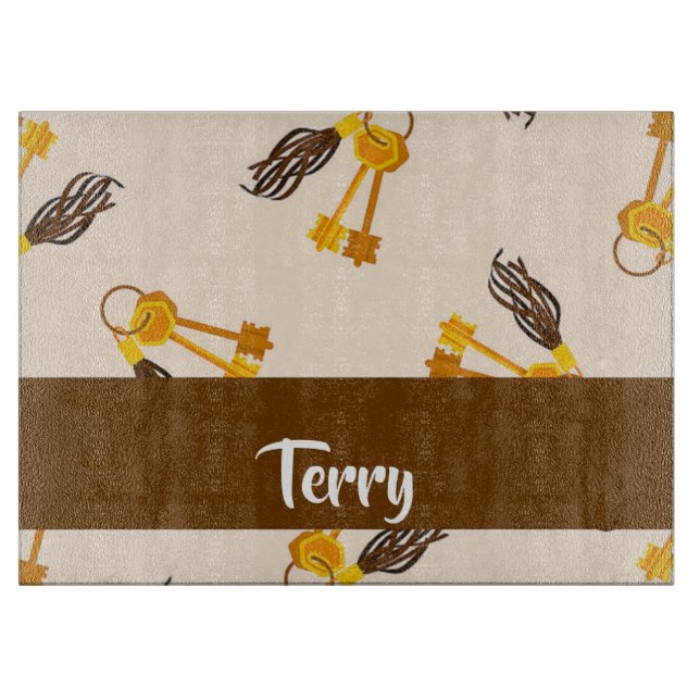 Tabla De Cortar Gold house keys on pink (Anverso)