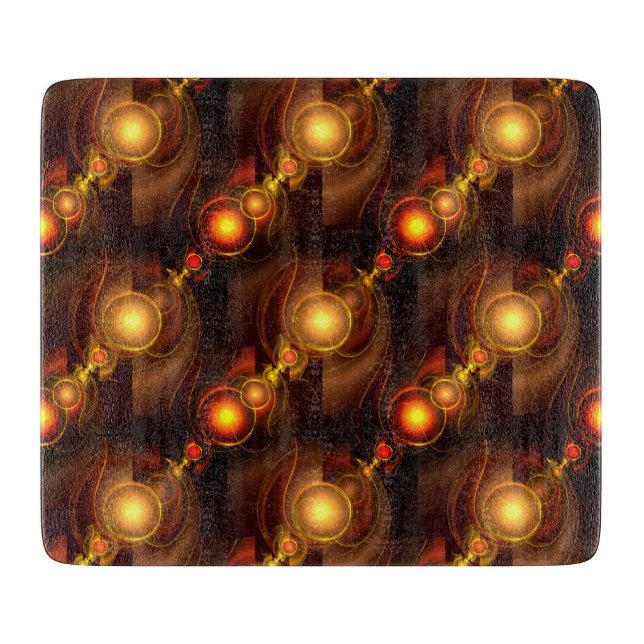 Tabla De Cortar Gold Modern Boho Elegant Abstract Art Pattern #501 (Anverso)
