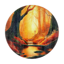 Tabla De Cortar Golpe dorado del bosque encantado