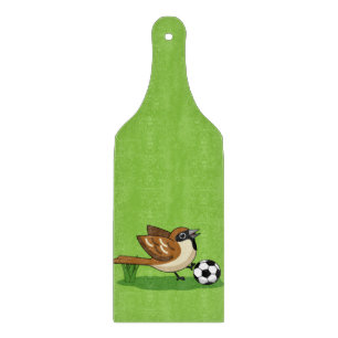 Tabla De Cortar Gorrioncito De Dibujos Animados Jugando Fútbol