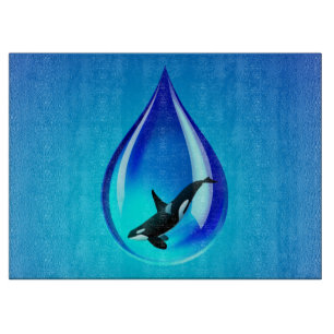 Tabla De Cortar Gota de agua y orca