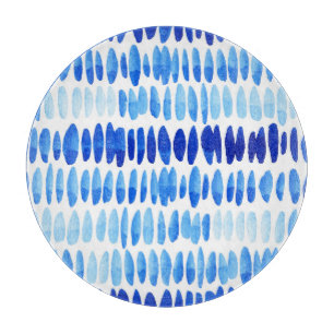 Tabla De Cortar Gotas de lluvia azules: Abstracto de color de agua