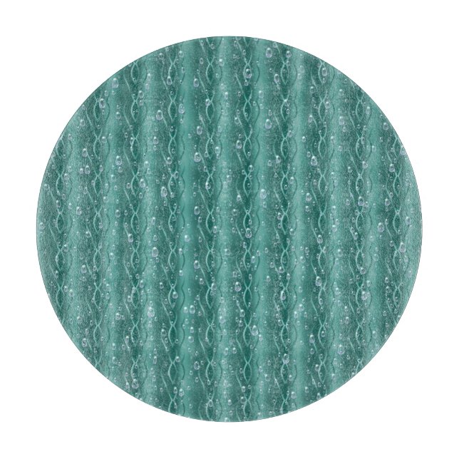 Tabla De Cortar Gotas de lluvia Metalizado verdes (Anverso)