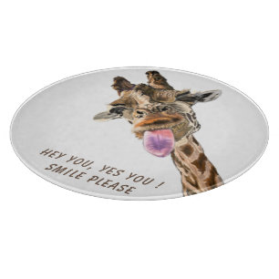 Tabla De Cortar Graciosa Giraffe Tongue Salto Jugador Tablero