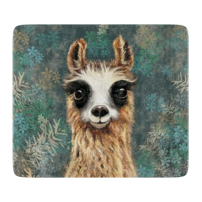 Tabla De Cortar Graciosa placa de corte de Llama (Anverso)