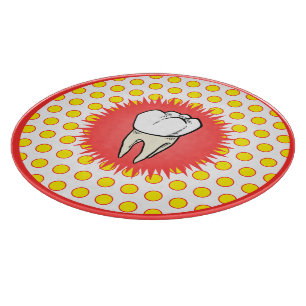Tabla De Cortar Gracioso amarillo blanco rojo extralimiente estall