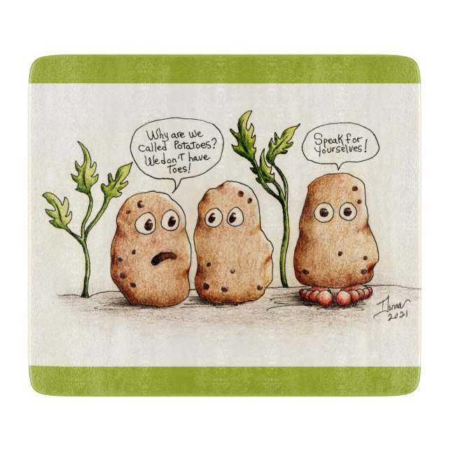 Tabla De Cortar Gracioso bollo papas (Anverso)