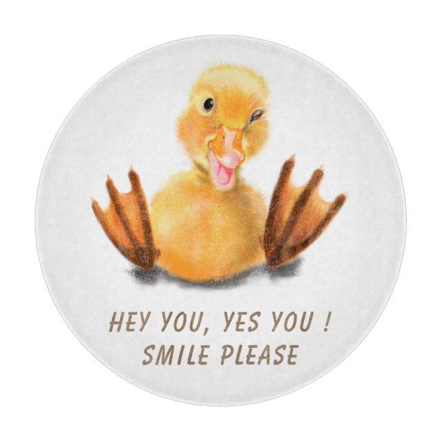 Tabla De Cortar Gracioso Cutting Board Playful Duck - Texto Person (Anverso)
