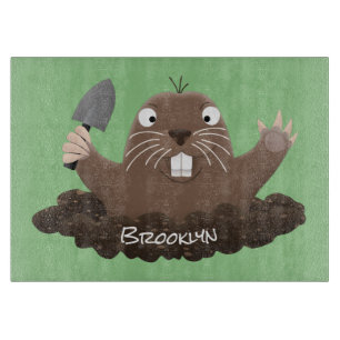 Tabla De Cortar Gracioso gopher digging personalizado ilustracion