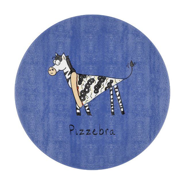 Tabla De Cortar Gracioso Pizza Zebra Cute Personalizados Kids (Anverso)