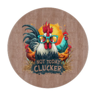 Tabla De Cortar Gracioso Rooster "Not Today Clucker" Farm Life Art