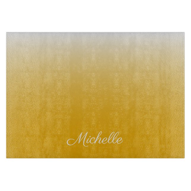 Tabla De Cortar Gradiente personalizado amarillo oscuro (Anverso)