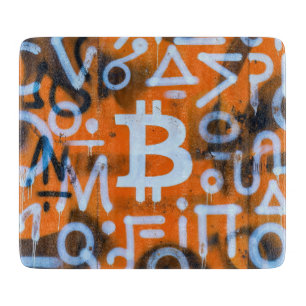 Tabla De Cortar "Graffiti de Bitcoin" (Estilo #1) Arte Callejero