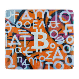 Tabla De Cortar "Graffiti de Bitcoin" (Estilo #8) Arte Callejero