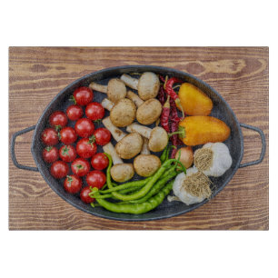 Tabla De Cortar Gráfica de plato de cazuela de verduras con efecto