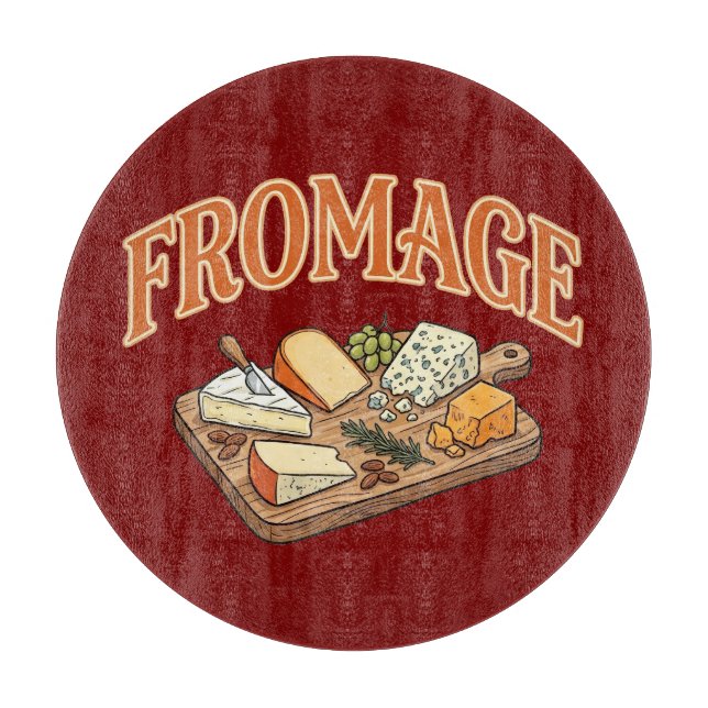 Tabla De Cortar Gráfico de Charcutería de Queso Francés Fromage Vi (Anverso)