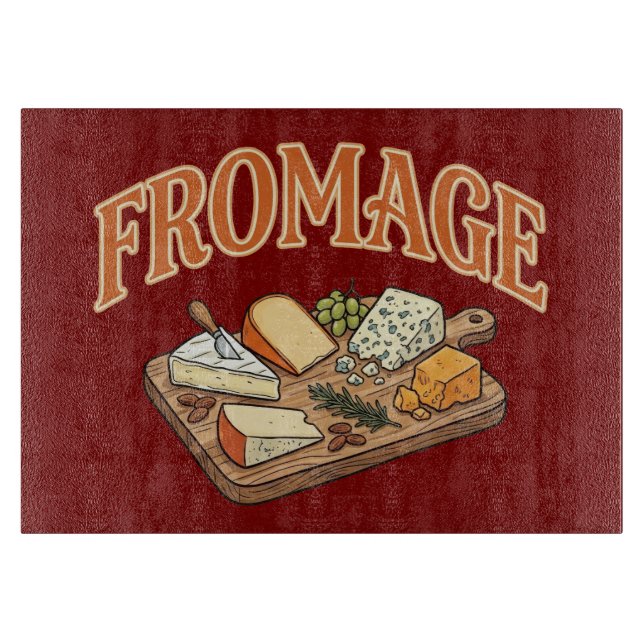 Tabla De Cortar Gráfico de Queso Charcutero Francés Fromage Antigu (Anverso)