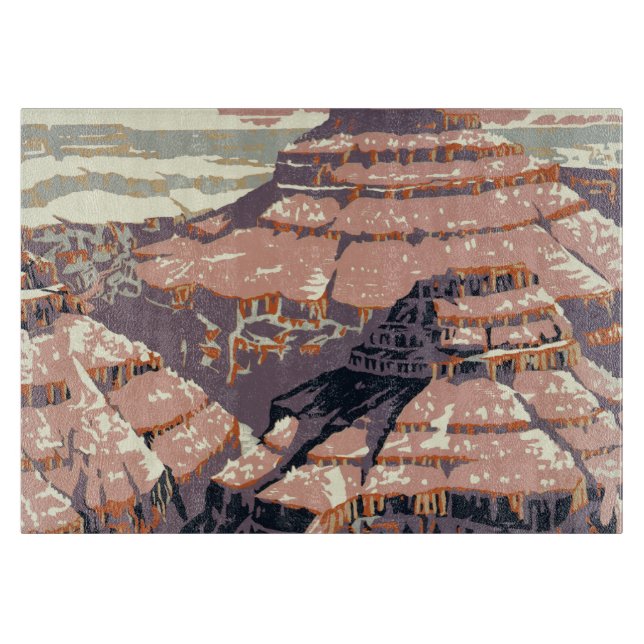 Tabla De Cortar Gran Cañón de arte gráfico occidental americano (Anverso)