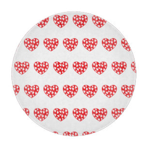 Tabla De Cortar Gran corazón rojo con corazones pequeños