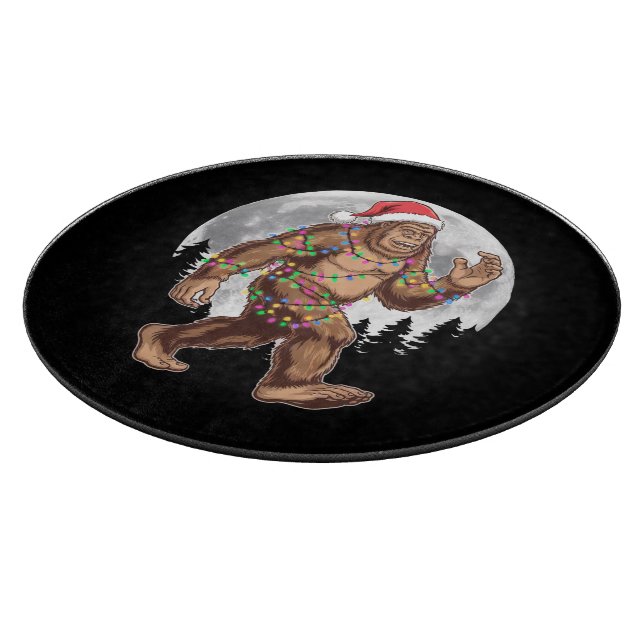 Tabla De Cortar Gran pie de árbol de navidad Santa Luces de Navida (Borde)