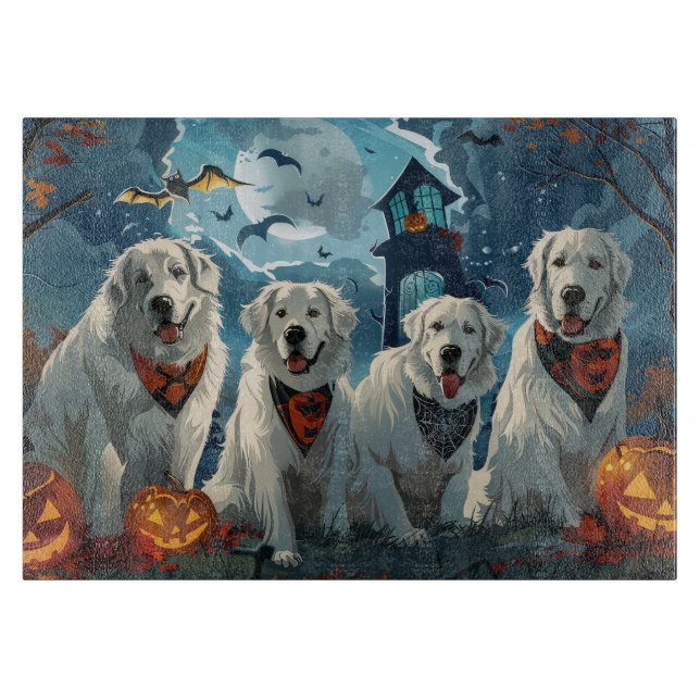 Tabla De Cortar Gran Pirineo Halloween Espeluznante (Anverso)