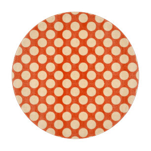 Tabla De Cortar Gran punto retro - naranja pálido y mandarina