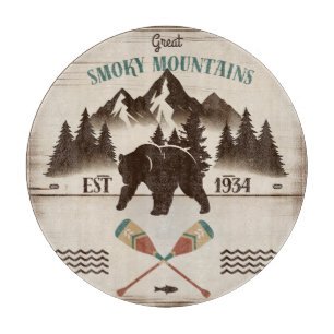 Tabla De Cortar Grandes montañas humeantes, oso TN