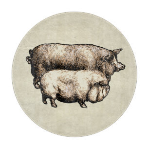 Tabla De Cortar Granja Antigüa Cerdo País Antigüedad Ganado