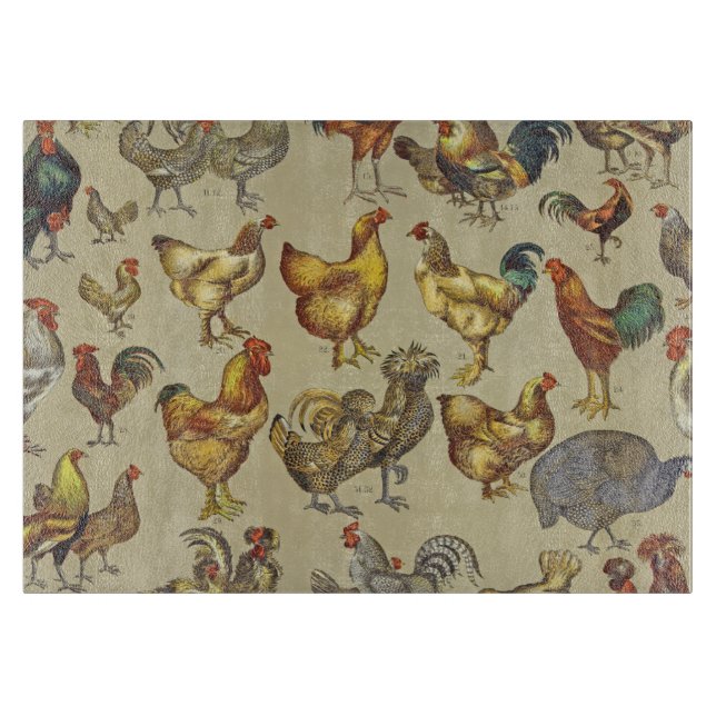 Tabla De Cortar Granja de pollo de gallo (Anverso)