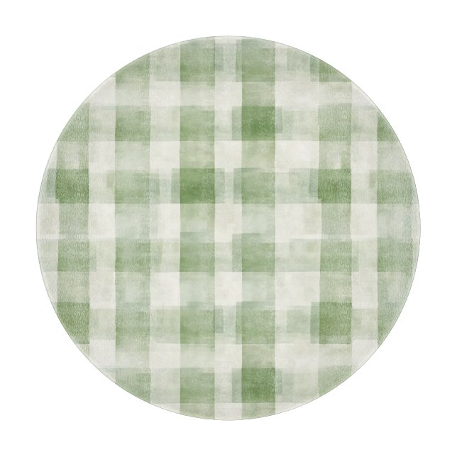 Tabla De Cortar Granja Green Cream Plaid Bridal Shower (Anverso)